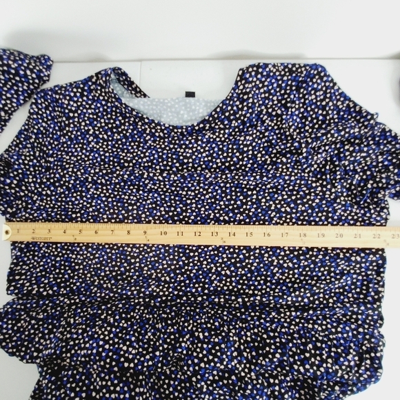 Saint + Sofia Tiered Heart Print Maxi Dress Size 18 Polka-dot Pockets Boho Chic - Picture 7 of 14